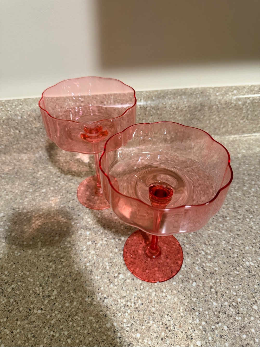 Threshold Pink Scalloped Coupe Glasses - Set of 2